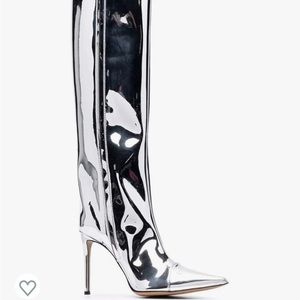 Silver metallic boots
